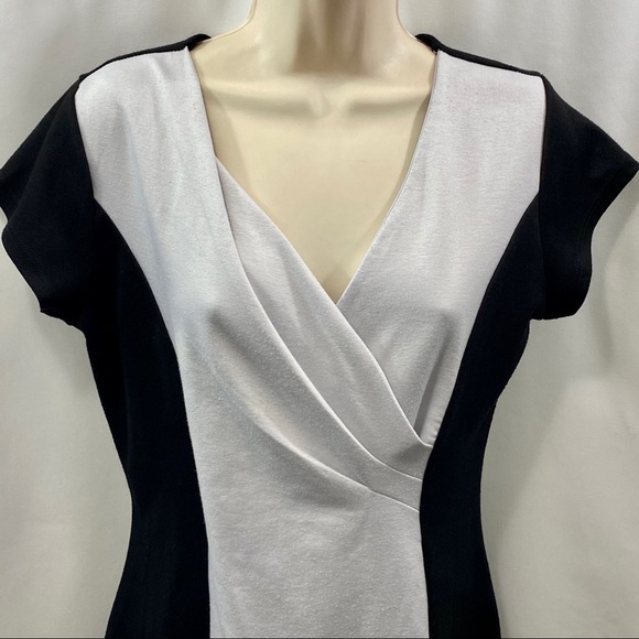 Dots Women’s Knit Midi Sheath Dress V-Neck Large - Picture 5 of 13